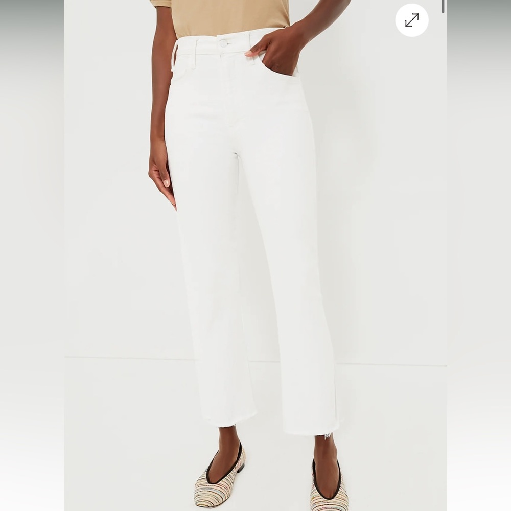 NWT Mother Mid Rise Dazzler Ankle Fray Size 27 Fairest of Them All Wash (white)